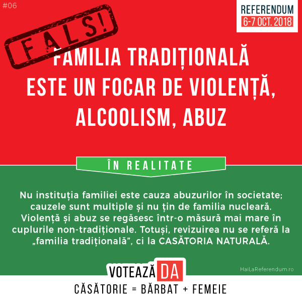 FALS: Familia tradițională este un focar de violență, alcoolism, abuz